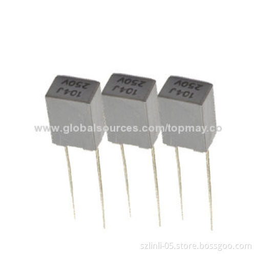 Mini Box Metallized Polyester Film Capacitors, Suitable for Direct Current, Block and VHF SignalsNew
